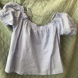 Cute stoped off the shoulder blouse